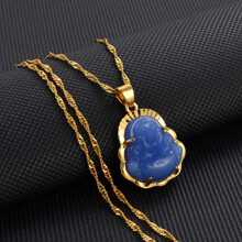 1Piece Pendant Necklaces for Women Girls Amulet Chinese Style Jewelry - Blue - View 1