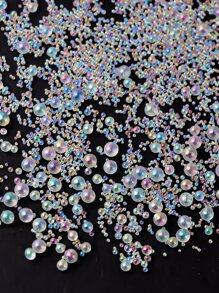 迷你无孔泡泡珠美甲装饰，透明玻璃圆珠，全息泡泡珠，DIY美甲用品指甲饰品美甲宝石指甲
