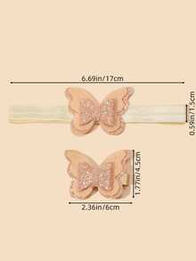 3pcs/set Baby Butterfly Hair Accessories (headbands + Hair Clips) - Multicolor - View 5