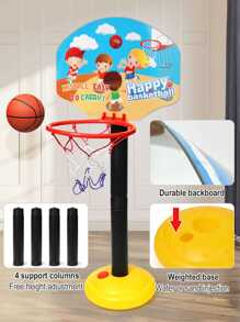 1 pieza Aro de baloncesto ajustable en altura para interior/exterior, juguete de aro de baloncesto mini, juego de patio trasero, adecuado para niños y niñas de 3 a 8 años - Multicolor - Ver 4