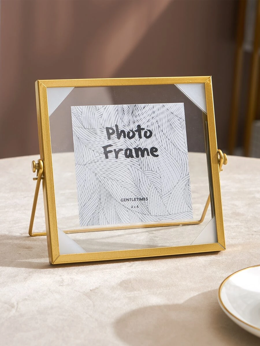 1pc Glass Photo Frame With Inner Paper, Modern Picture Frame For Home