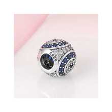 Fille 1 pièce À La Mode Mauvais Œil Bleu Zircone Cubique Pendentif Perle , S925 Argent DIY Breloque Pendentif Pour Femme Tous Les Jours Porter , Cadeau Pour Mère , , Petite Amie Anniversaire