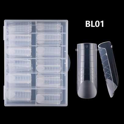 120Pcs Fake Nail Square Quick Extension Tips Reusable Polygel Nails Form With Scale Uv Gel Polish Mold Sculpted Full Cover Press On Nails For Women And Girls Manicure Supplies Tools Bl01,Nail Supplies,Nail Tools,Nail Art Tools,Back To School,Nails,Nail Tools For Press On Nails