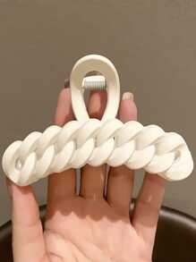 4pcs Plastic Multicolor Lock Chain-Shaped Hair Claw Clip Set, On Back For Daily, Work And Home Use Casual - Multicolor - View 5