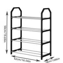 1pc Easy-to-assemble Ladder-shaped Shoe Rack For Dormitory & Apartment Storage At The Entrance - Black - View 2