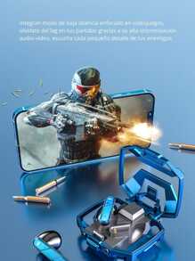 Monster XKT09 TWS Bluetooth 5.2 Video Games Headphones Metallic Finish - 藍色 - 查看 1