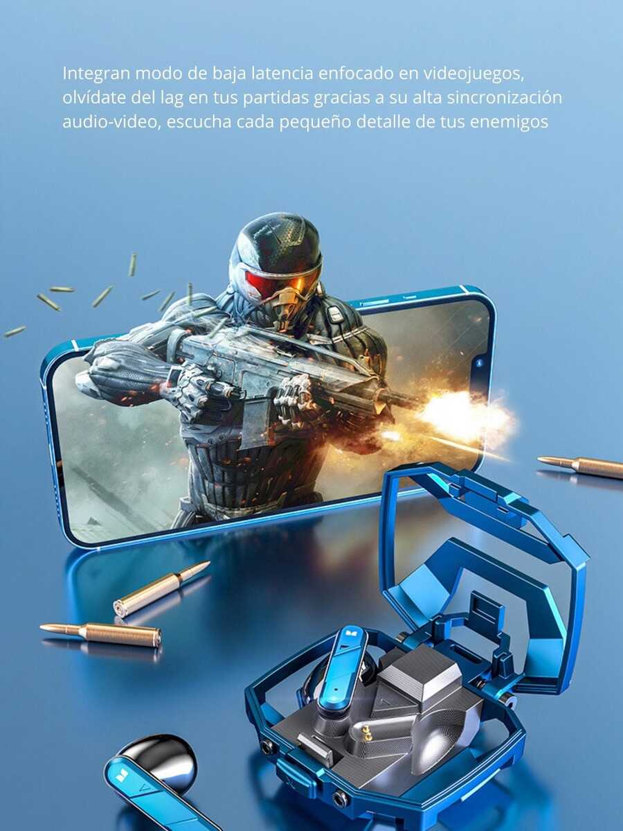Monster XKT09 TWS Bluetooth 5.2 Video Games Headphones Metallic Finish - 藍色 - 查看 1