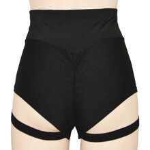 Lycra Pole Dance Shorts With Garter Belt Baile Sexi Lara - Black - View 5