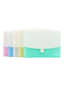 1 Pieza de Folder con separadores tipo portafolio con seguro de plastico para organizacion de documentos - Multicolor - Ver 1
