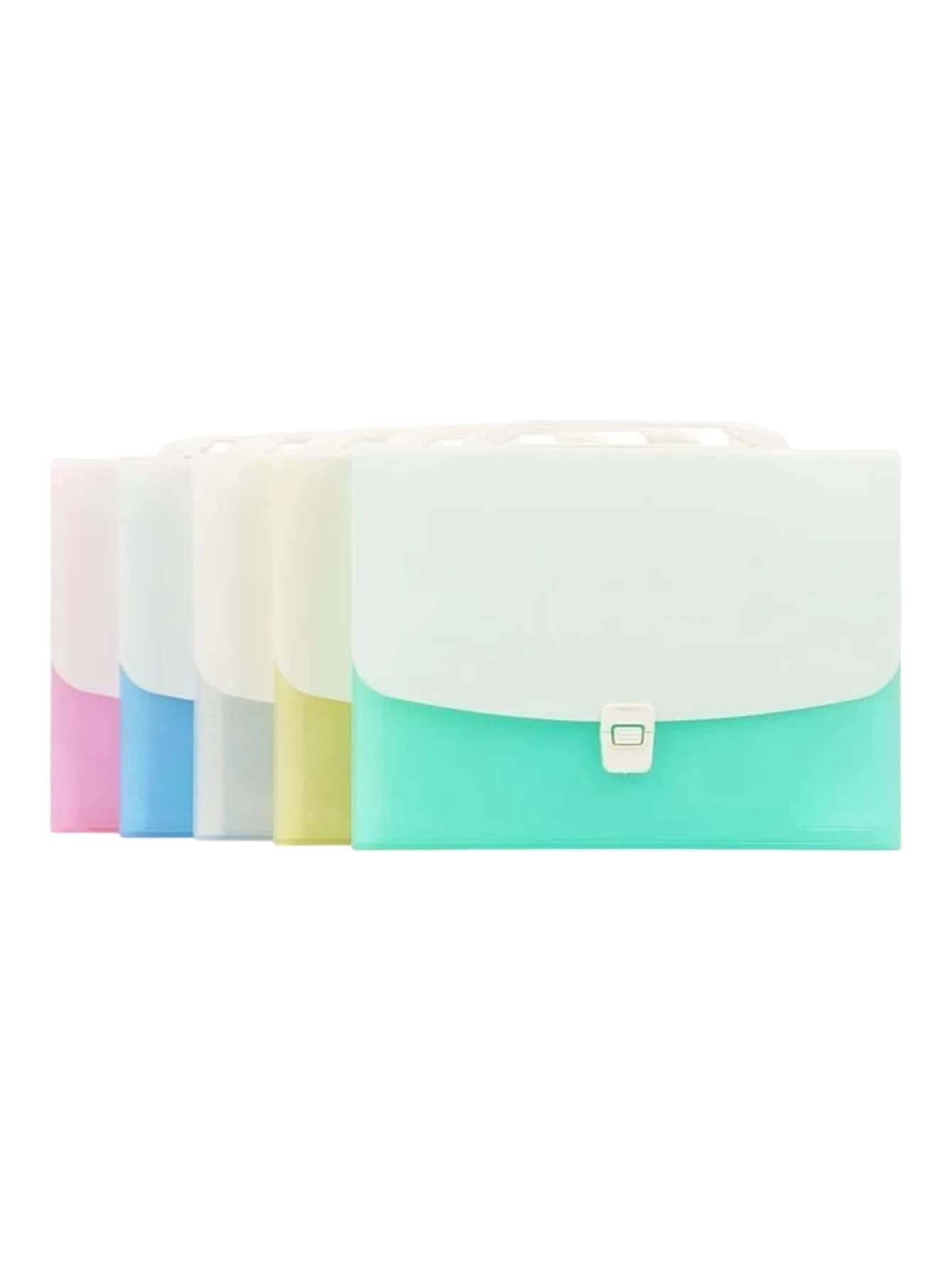 1 Pieza de Folder con separadores tipo portafolio con seguro de plastico para organizacion de documentos - Multicolor - Ver 1