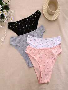 5 bikini Algodón pantaleta cómodos estampados modernos - Multicolor - Ver 4