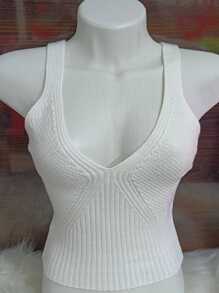 Women Knit Tops - 白色 - 查看 2