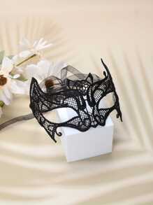 1入組性感黑色網眼眼罩,適用於派對和夜店 - 黑色 - 查看 7