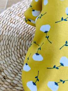 Yellow Floral Printed Lovely Pet Sweatshirt - Yellow - View 3
