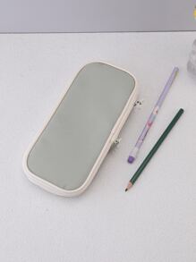 1 件可扩展大容量帆布简约铅笔盒，返校必备品，感恩节、圣诞节、生日万圣节装饰创意礼物 - 綠色 - 查看 3