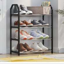 1pc Easy-to-assemble Ladder-shaped Shoe Rack For Dormitory & Apartment Storage At The Entrance - Black - View 4
