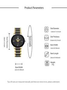 1pc Men's Casual Quartz Watch For Everyday Wear - Black - View 3