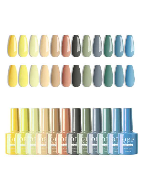 Gama De Gel 12 Colores Pastel Calido Esmalte Semi Permanente