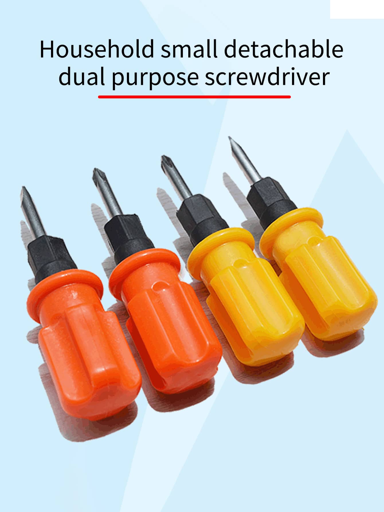 1pc Exquisite And Portable Household Miniature Screwdriver With Removable Cross & Flat Head - Red - View 1