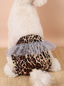 1 chiếc quần lót sinh lý viền ren họa tiết da báo bằng polyester cho chó theo mùa - Nhiều màu - Xem 4