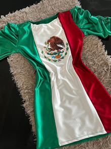 VESTIDO PATRIO FIESTA MEXICANA CASUAL FORMAL DE DAMA - Ver 1