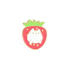 5pcs Cartoon Design Strawberry, Cat & Rabbit Shaped Alloy Brooch For Children's Clothes, Bags, Dresses, Etc. - Multicolor - View 5