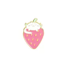 5pcs Cartoon Design Strawberry, Cat & Rabbit Shaped Alloy Brooch For Children's Clothes, Bags, Dresses, Etc. - Multicolor - View 4