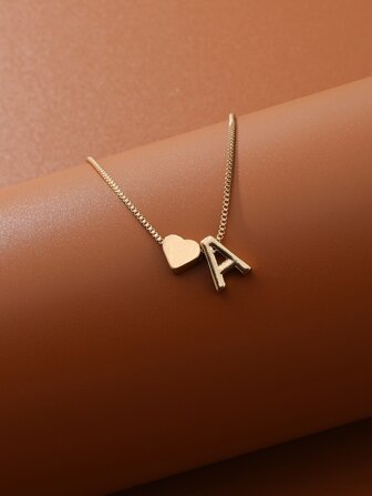 1只新款復古極簡風格金色字母和心形吊墜女式腳鏈,適用於海灘度假、訂婚和派對禮物