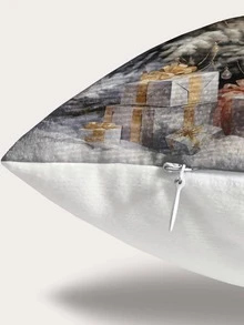 1入組聖誕節圖案數字印花枕套 - 多彩色 - 查看 2