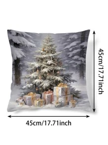 1入組聖誕節圖案數字印花枕套 - 多彩色 - 查看 7