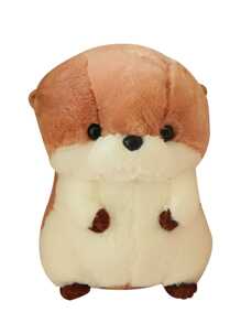 Bobbybear 1只可愛的帶連帽毛絨水獺玩具,創意水獺布娃娃坐墊生日禮物 - 咖啡棕 - 查看 7