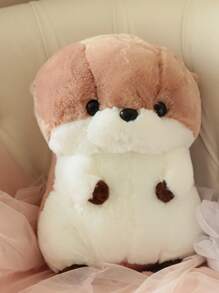 Bobbybear 1只可愛的帶連帽毛絨水獺玩具,創意水獺布娃娃坐墊生日禮物 - 咖啡棕 - 查看 4