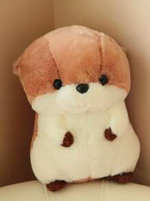 Bobbybear 1只可愛的帶連帽毛絨水獺玩具,創意水獺布娃娃坐墊生日禮物 - 咖啡棕 - 查看 2