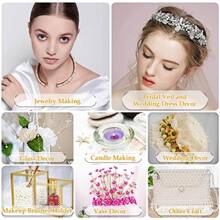 2000pcs Ivory Faux Pearls Craft Beads 4mm Small Slit Faux Pearl Beads With Holes, For Jewelry Making, Bracelets, Necklaces, Hair, Crafts, Decoration And Vase Filling - White - View 7