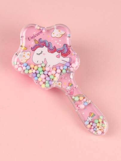 免费儿童卡通图案透明梳子，家用美发刷，梳子，美发工具，美发产品及配件，适用于理发店、美容院、返校季、旅行度假等场合，女士美发配件，梳子，解结梳，球形梳，迷你美发刷套装，木梳，后梳，发梳，边缘梳，美发刷套装