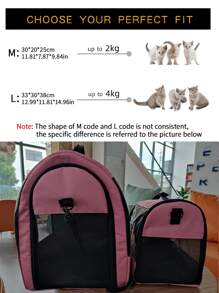 1 Ba Lô Vải Oxford Màu Hồng Thoáng Khí Cho Thú Cưng Ba Lô Thích Hợp Cho Mùa Xuân, Hạ Và Thu - Hồng - Xem 3