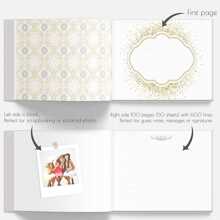 1 pezzo di Libro degli ospiti per matrimoni/feste, libro per registrare gli invitati per occasioni speciali, con bordi dorati placcati, elegante e di lusso, ideale per matrimonio, anniversario, festa o come regalo da sposa, Natale