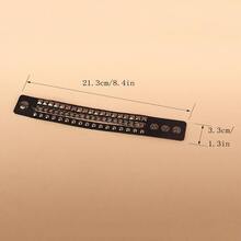 2Pcs/Set Pu Leather Rock Spikes Rivet Chains Gothic Punk Wide Cuff Leather Bracelet Bangle Best Gift - Black - View 5