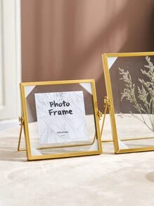 1pc Glass Photo Frame With Inner Paper, Modern Picture Frame For Home
