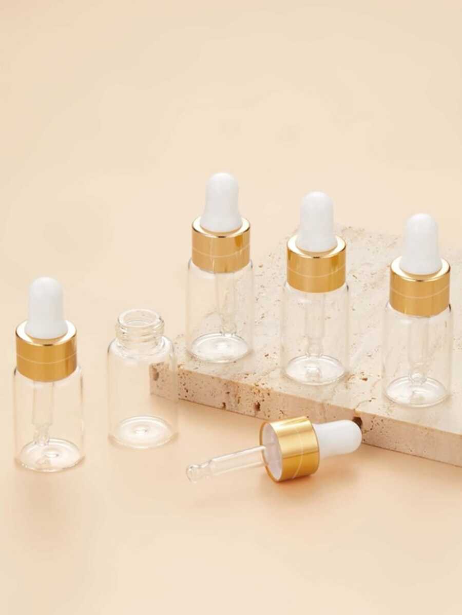 5入組5ml玻璃滴管,透明空配適合旅行尺寸的化妝品分裝容器,可重複使用的空化妝品旅行容器,膠質噴霧瓶子,適用於香水護膚品化妝品乳液 - 無色 - 查看 1