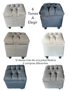 Baúl Taburete Con almacenamiento Capitonado camel Beige Arena Sillon Recamara sala oficina - Camel - Ver 4