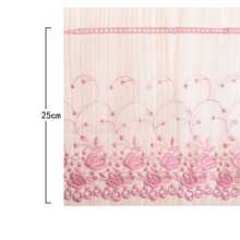 2碼花邊刺繡窗紗邊緣修飾,diy縫紉工藝面料帶,25cm寬,適用於服裝床上用品家居裝飾 - 粉色 - 查看 3