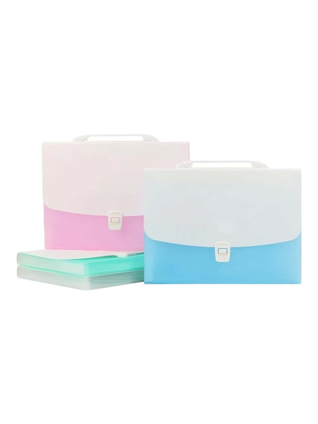 1 Pieza de Folder con separadores tipo portafolio con seguro de plastico para organizacion de documentos o papeles importantes para casa hogar oficina y escuela - Multicolor - Ver 1