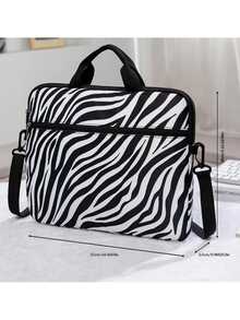 14 Inch Laptop Sleeve, Portable Laptop Bag Laptop Bag For School Student Classroom Laptop Bags Classroom Bags Teacher Storage Bags Classroom Organizer Bags - Black and White - View 3