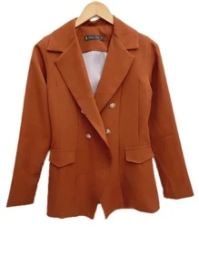 Women Blazers - 棕色 - 查看 2