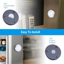 2入組發光體貼燈,3顆led觸摸燈,吸頂/櫥櫃燈,夜燈感應器,電池緊急燈,2.55*0.79吋/6.5*2厘米 - 銀色 - 查看 7