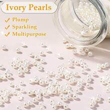 2000pcs Ivory Faux Pearls Craft Beads 4mm Small Slit Faux Pearl Beads With Holes, For Jewelry Making, Bracelets, Necklaces, Hair, Crafts, Decoration And Vase Filling - White - View 5