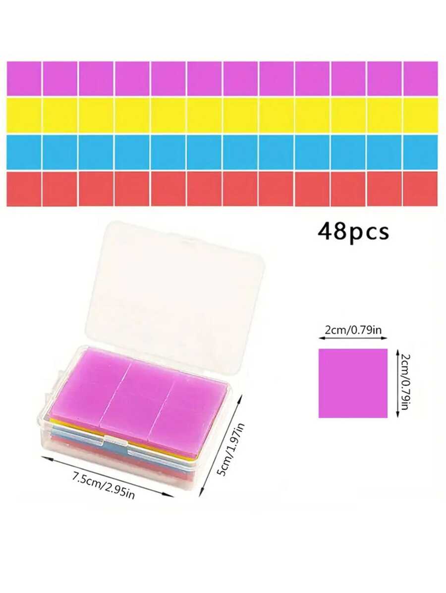 48pcs/set Multicolor Square Diamond Painting Resin Glue In Box - multicolor box - View 1