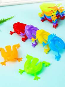 4 piezas Juguetes travieso saltando mini con rana de plástico rebote sapo - Multicolor - Ver 6