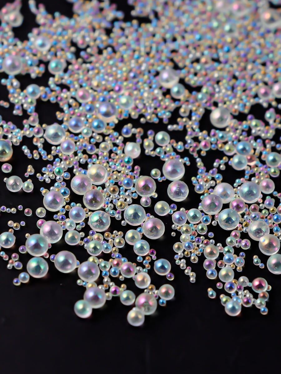 迷你无孔泡泡珠美甲装饰，透明玻璃圆珠，全息泡泡珠，DIY美甲用品指甲饰品美甲宝石指甲